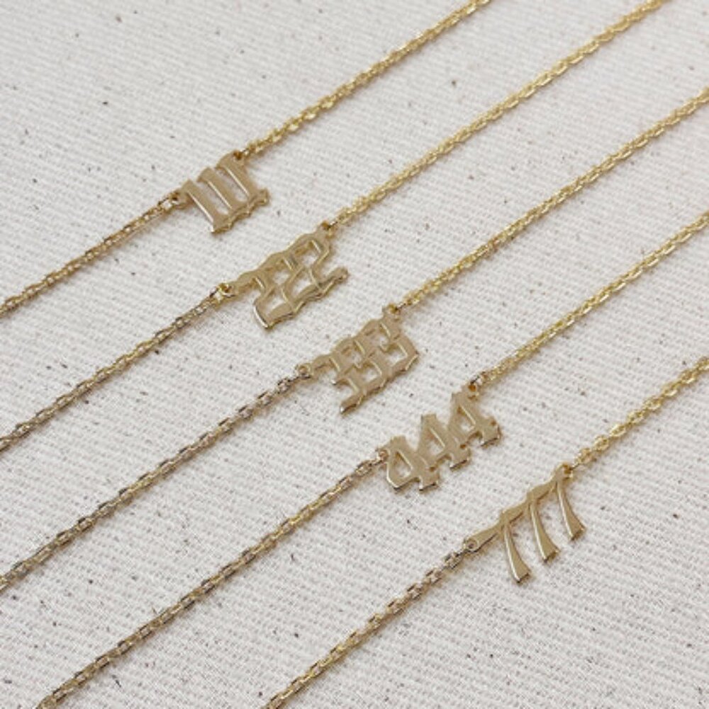 18K Gold Filled 333 Angel Number Necklace - Picture 3 of 5